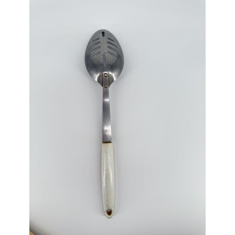 Vintage 1970s EKCO Garden Daisy Floral Stainless Slotted Serving Spoon Utensil - Picture 10 of 11